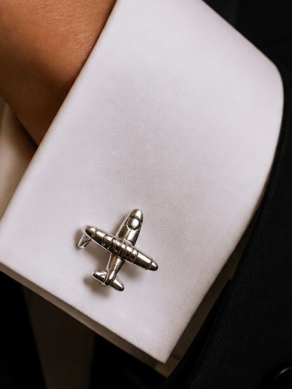 Airplane Cufflinks Silver Pilot Aviation Aircraft Flight Crew Traveler Groom